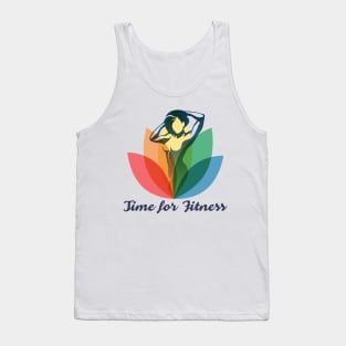 Fitness Poster with Slogan Time to Fitness Tank Top